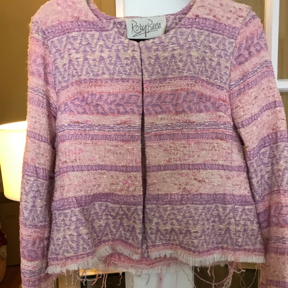 Tweed frayed jacket